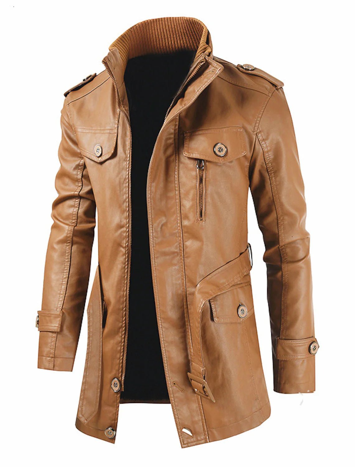 Uilleam – Lange Herren-Lederjacke