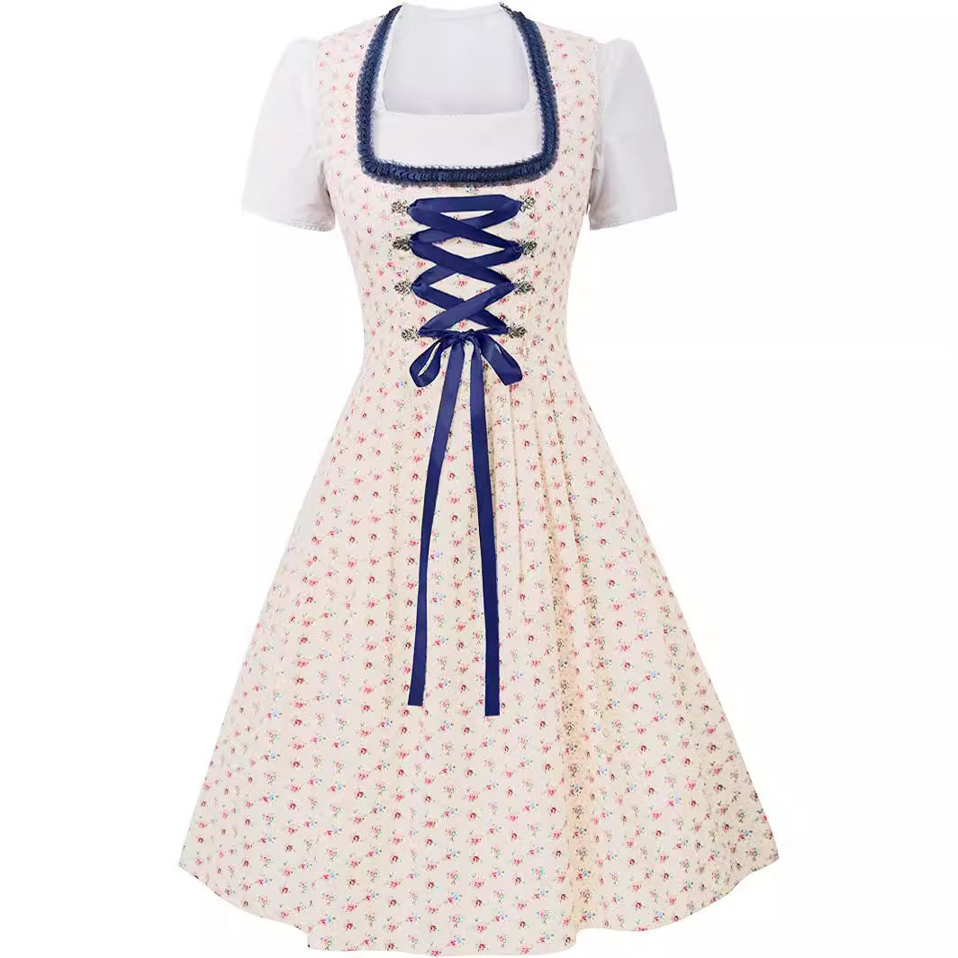 Haven - Damen Elegantes Blaues Oktoberfest Dirndl Kleid
