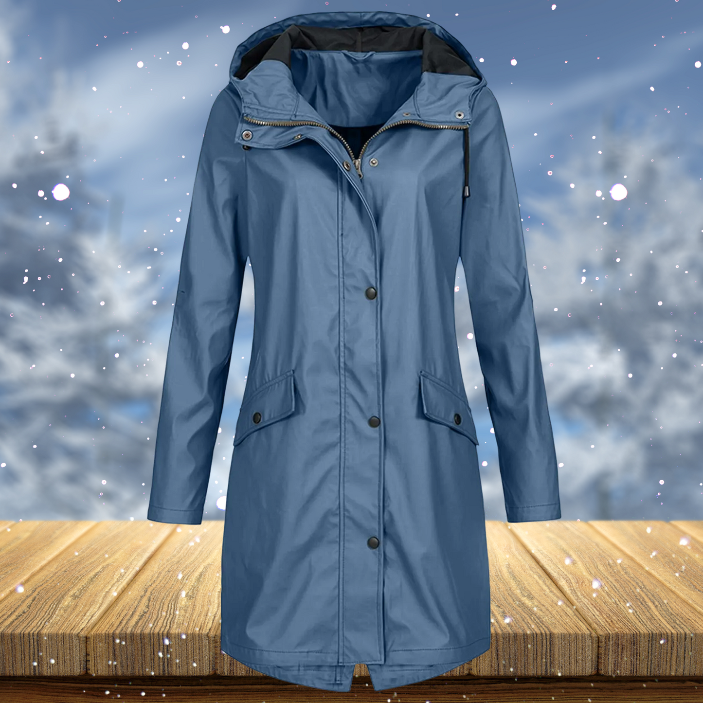 Zenith – Langer winddichter Regenmantel