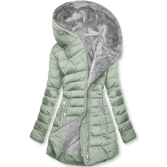 Caroline – Bequemer Mantel mit Fellfutter