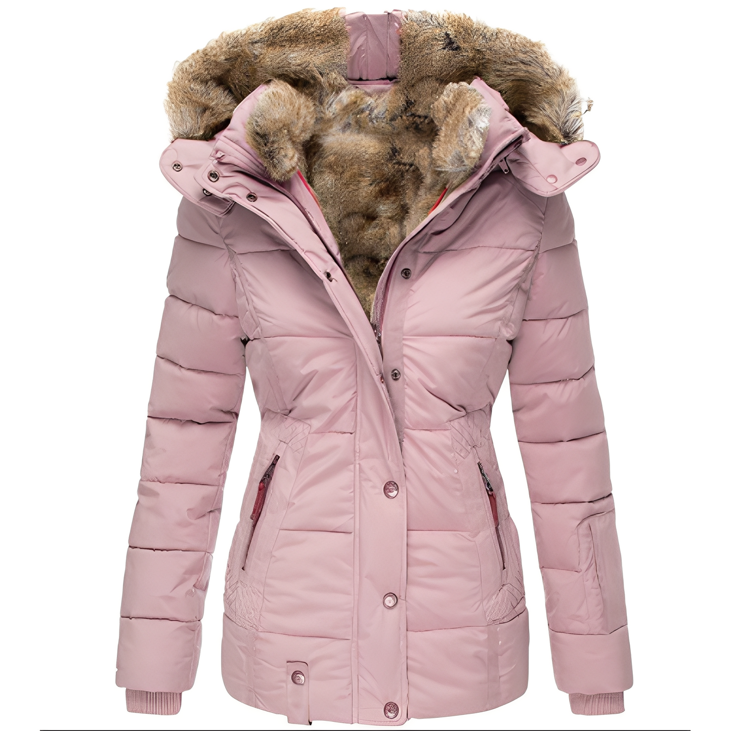 Odelia - Elegante, enge Jacke mit Pelzkragen für Frauen