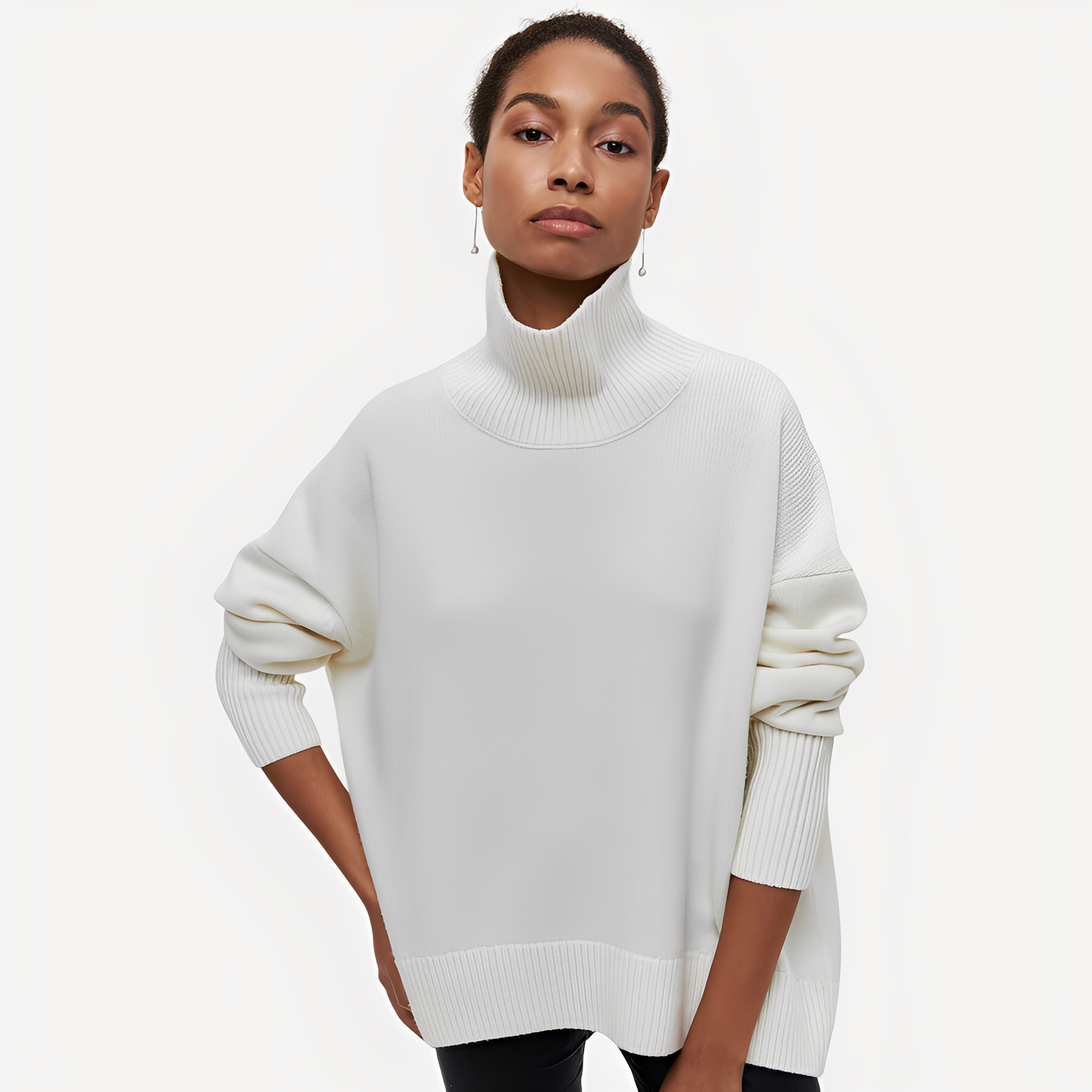 Margery - Damenpullover mit weitem Schnitt und hohem Kragen