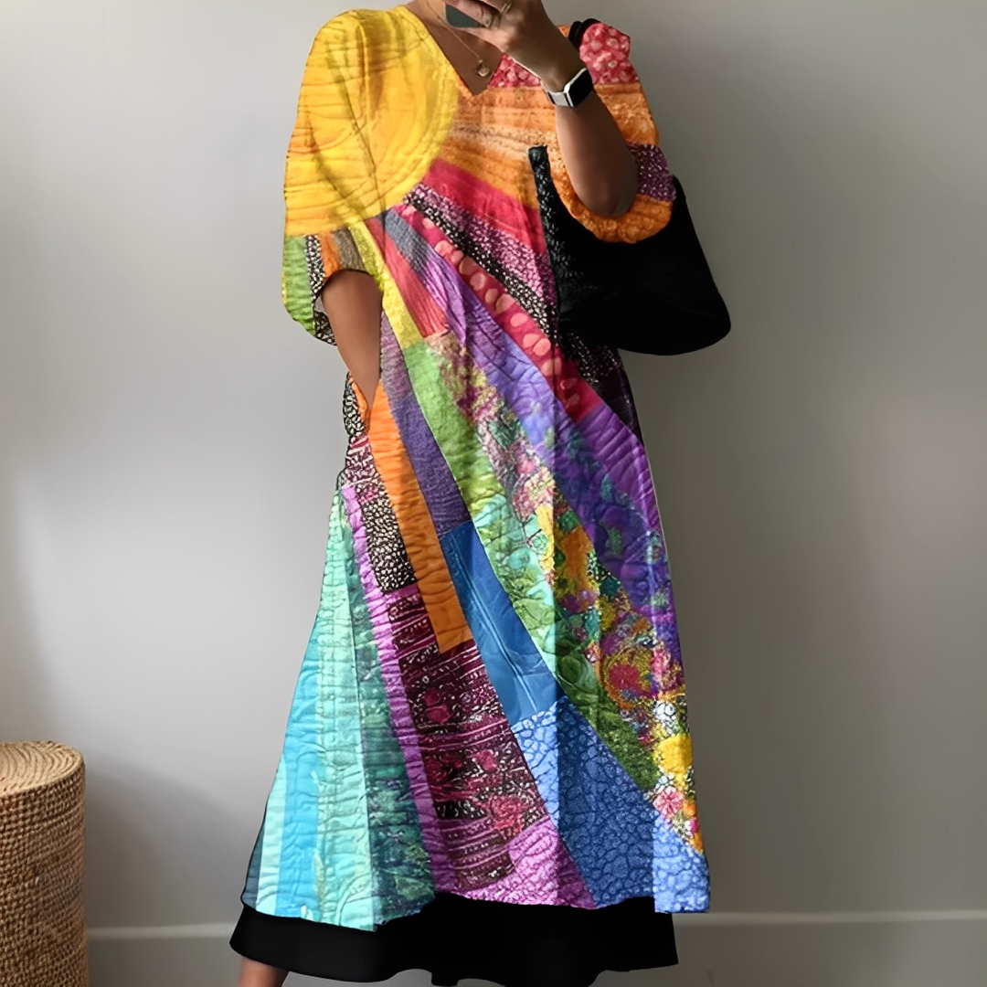 Angeleka - Komfortables und buntes Damenkleid