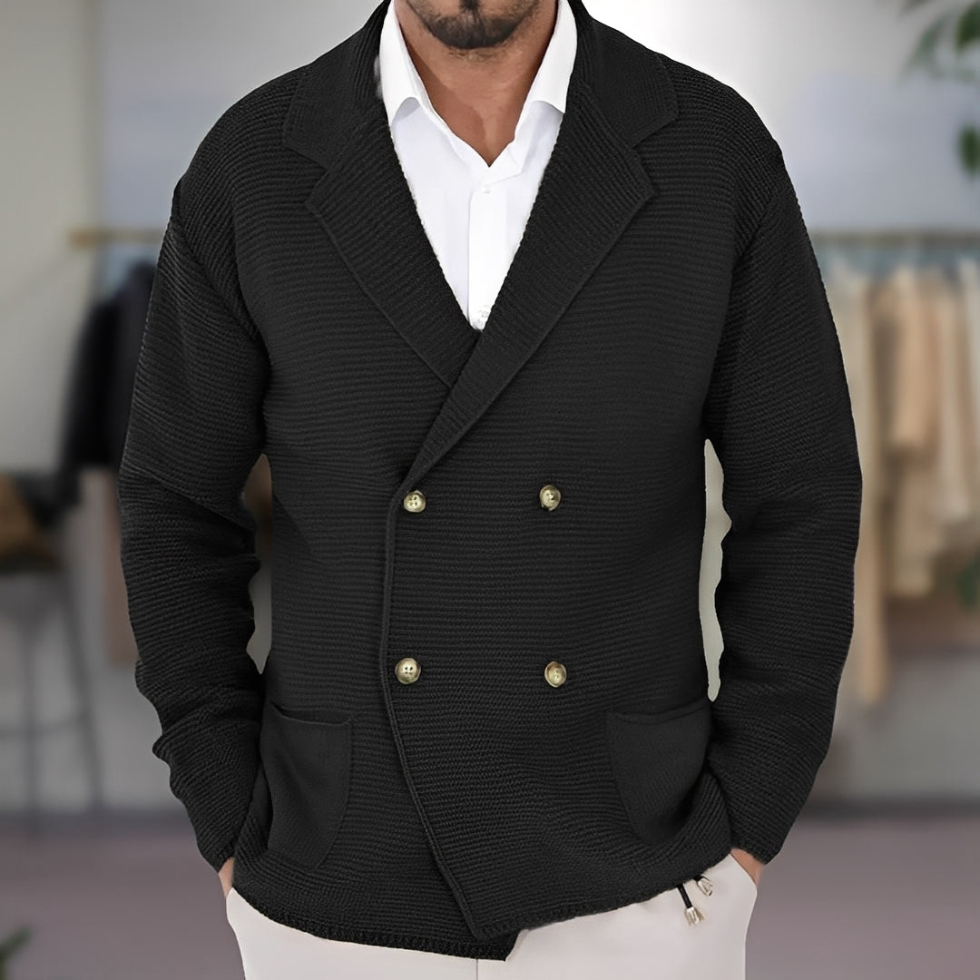 Alfred - Komfortable Herren-Strickjacke mit Doppelreiher