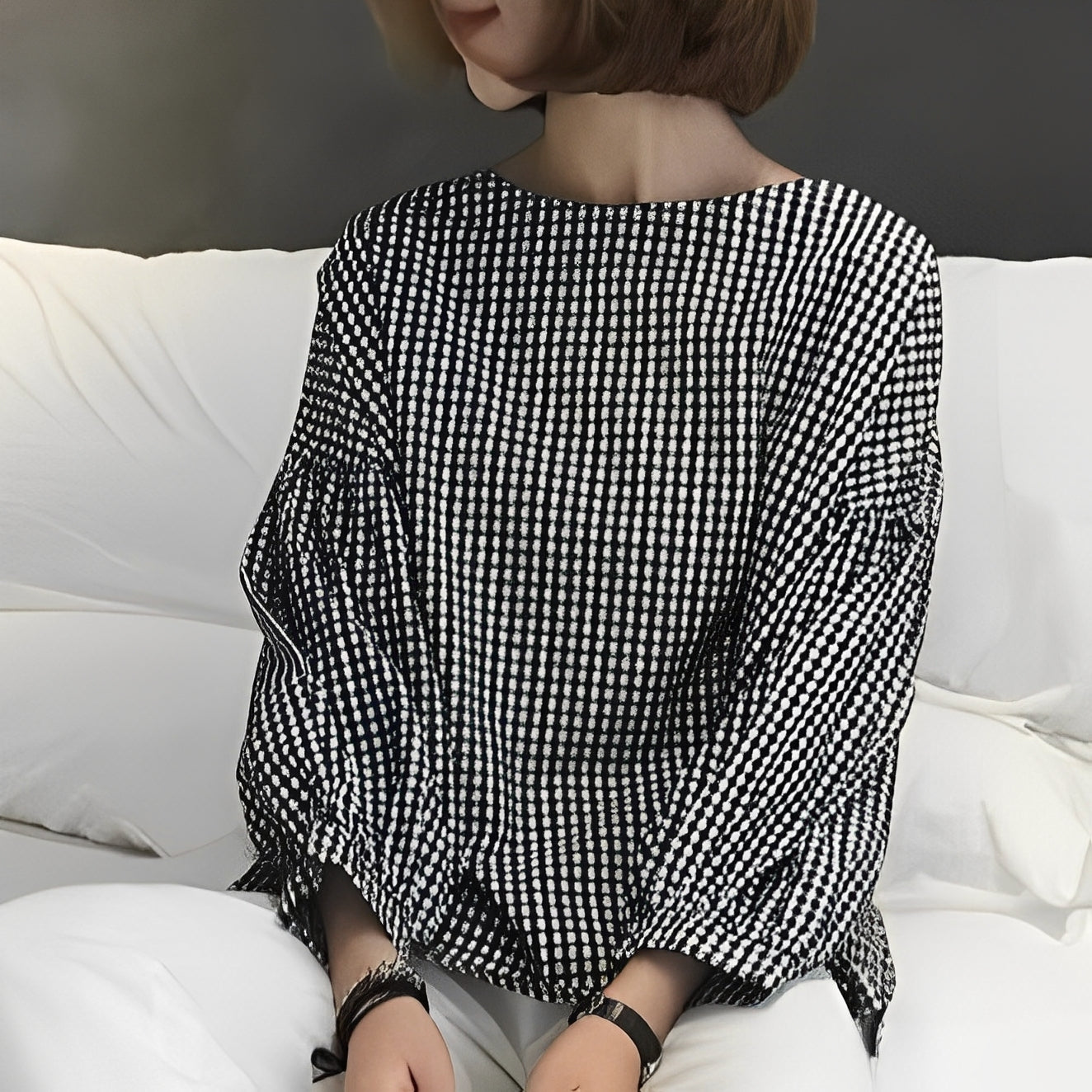 Tahlia - Lässige karierte Bluse mit asymmetrischem Design für Frauen