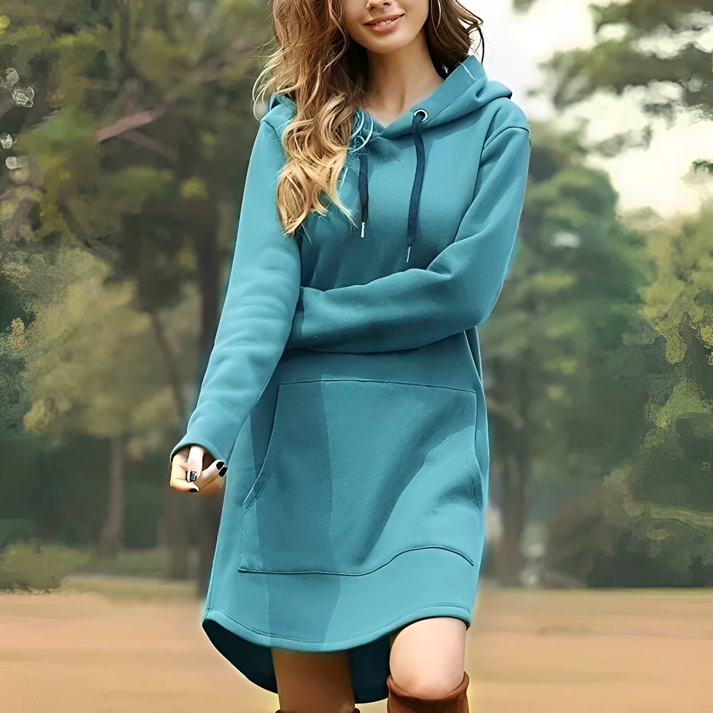 Lorraine - Bequemes langes Kapuzenkleid für Frauen