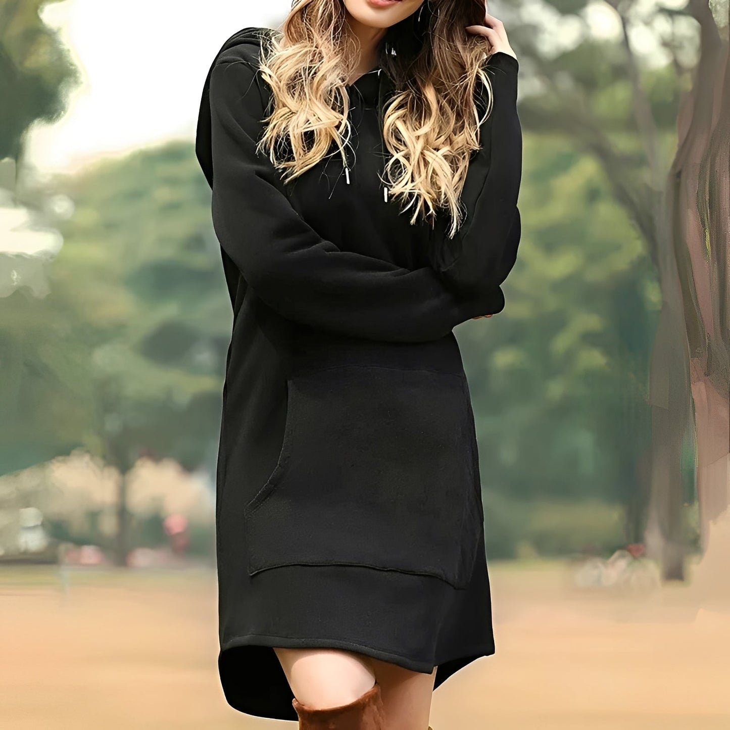 Lorraine - Bequemes langes Kapuzenkleid für Frauen