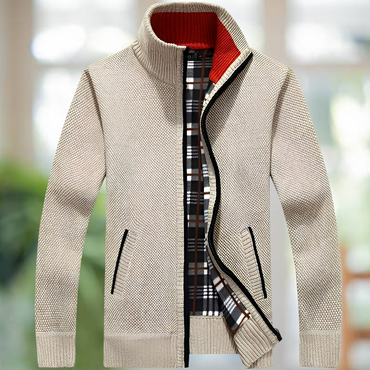 Iker – Gefütterte Strickjacke für Herren
