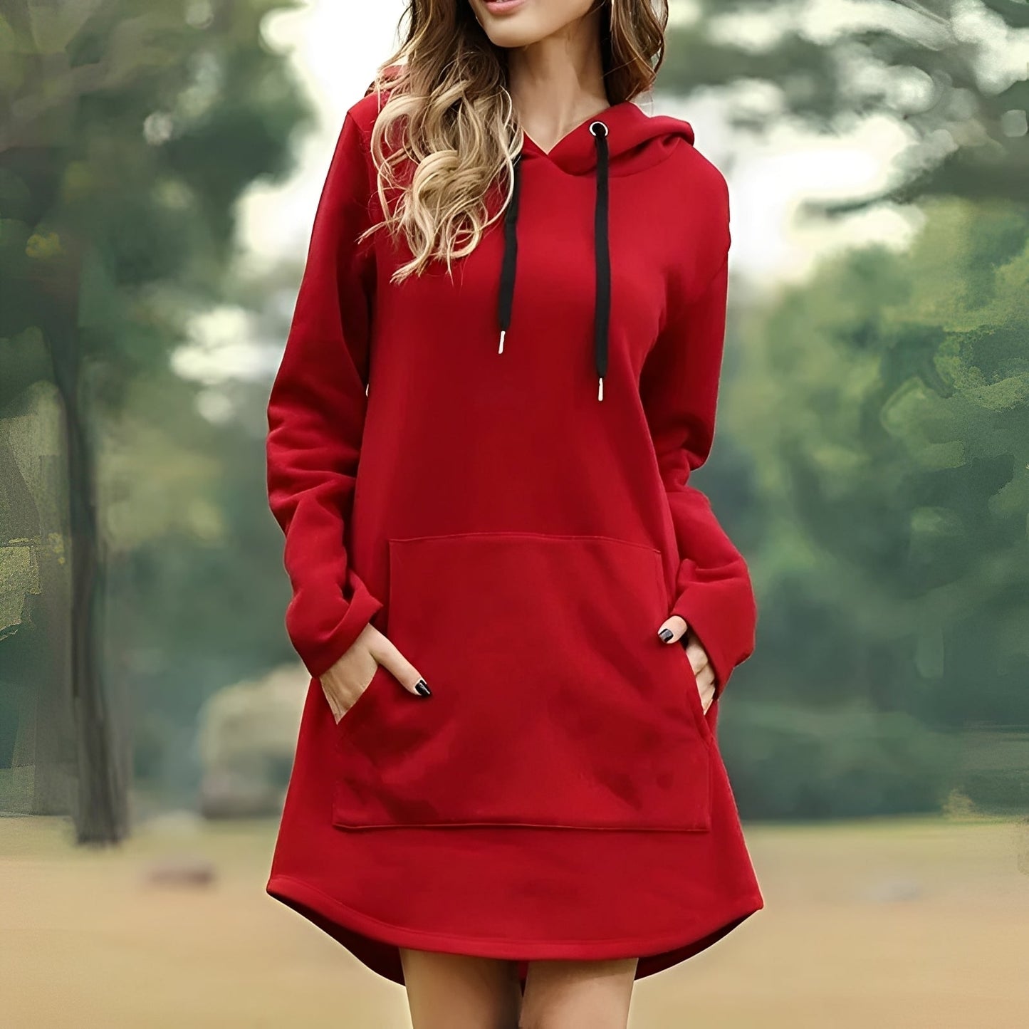 Lorraine - Bequemes langes Kapuzenkleid für Frauen