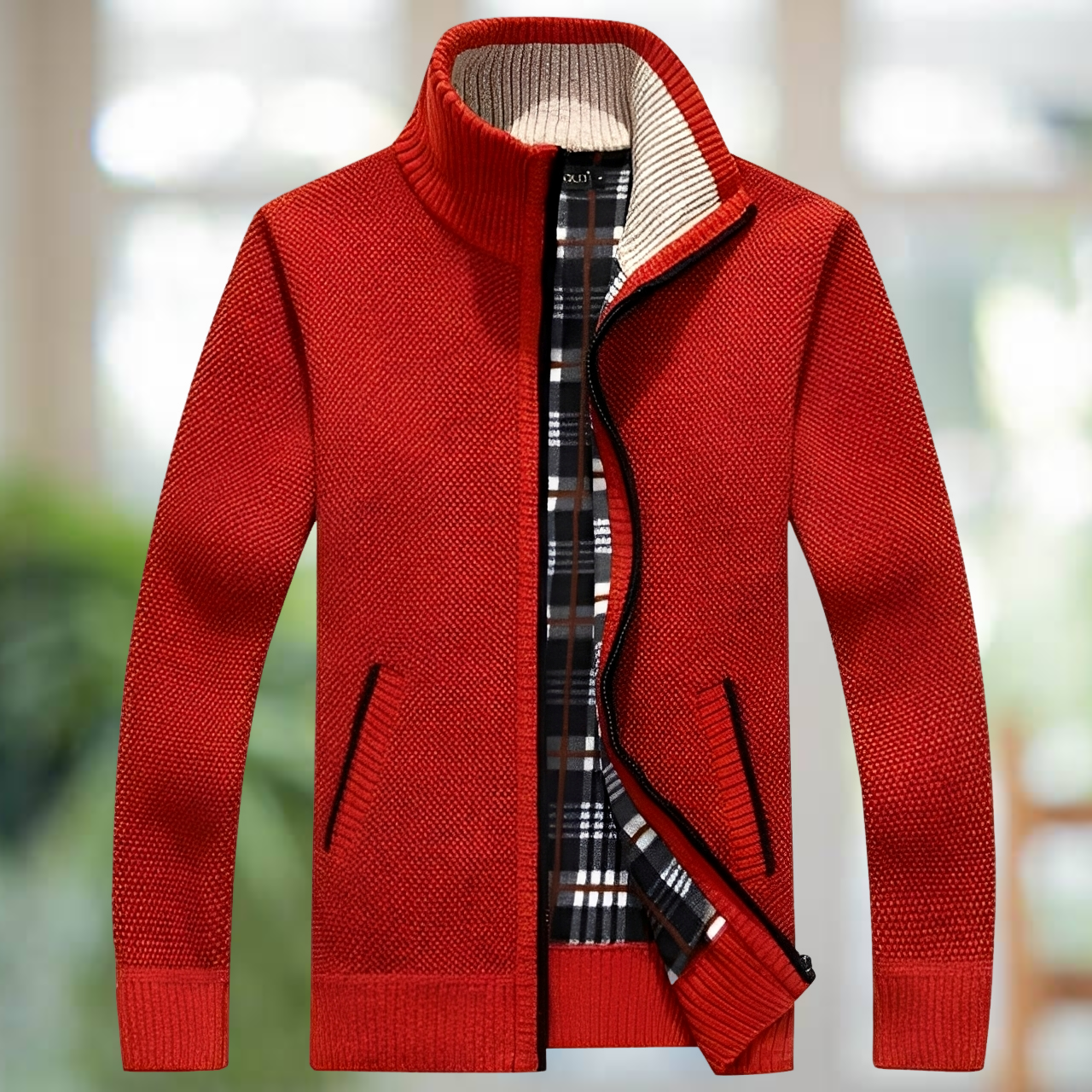Iker – Gefütterte Strickjacke für Herren