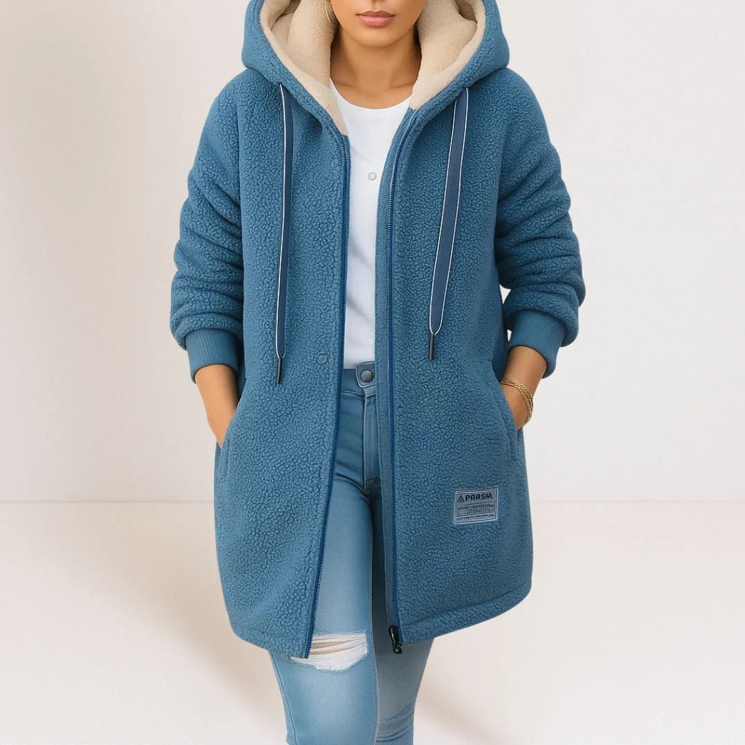 Colene - Komfortable und locker geschnittene Damen-Fleecejacke mit Kapuze
