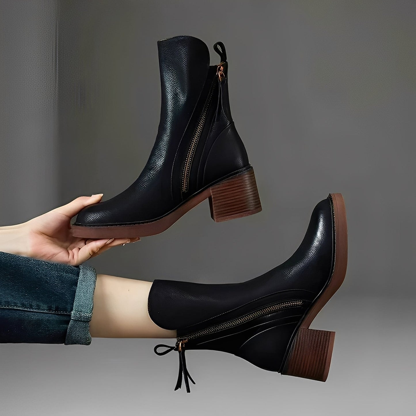 Destini - Stilvolle Damenlederstiefeletten