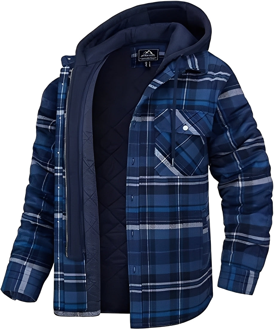 Rodger - Modische Herrenjacke mit Karomuster und Kapuze