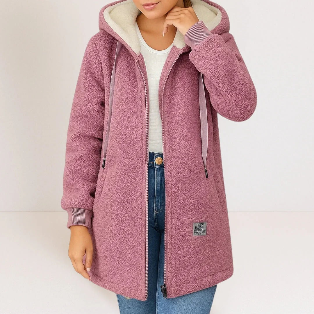 Colene - Komfortable und locker geschnittene Damen-Fleecejacke mit Kapuze