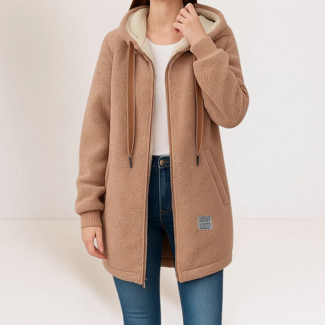 Colene - Komfortable und locker geschnittene Damen-Fleecejacke mit Kapuze