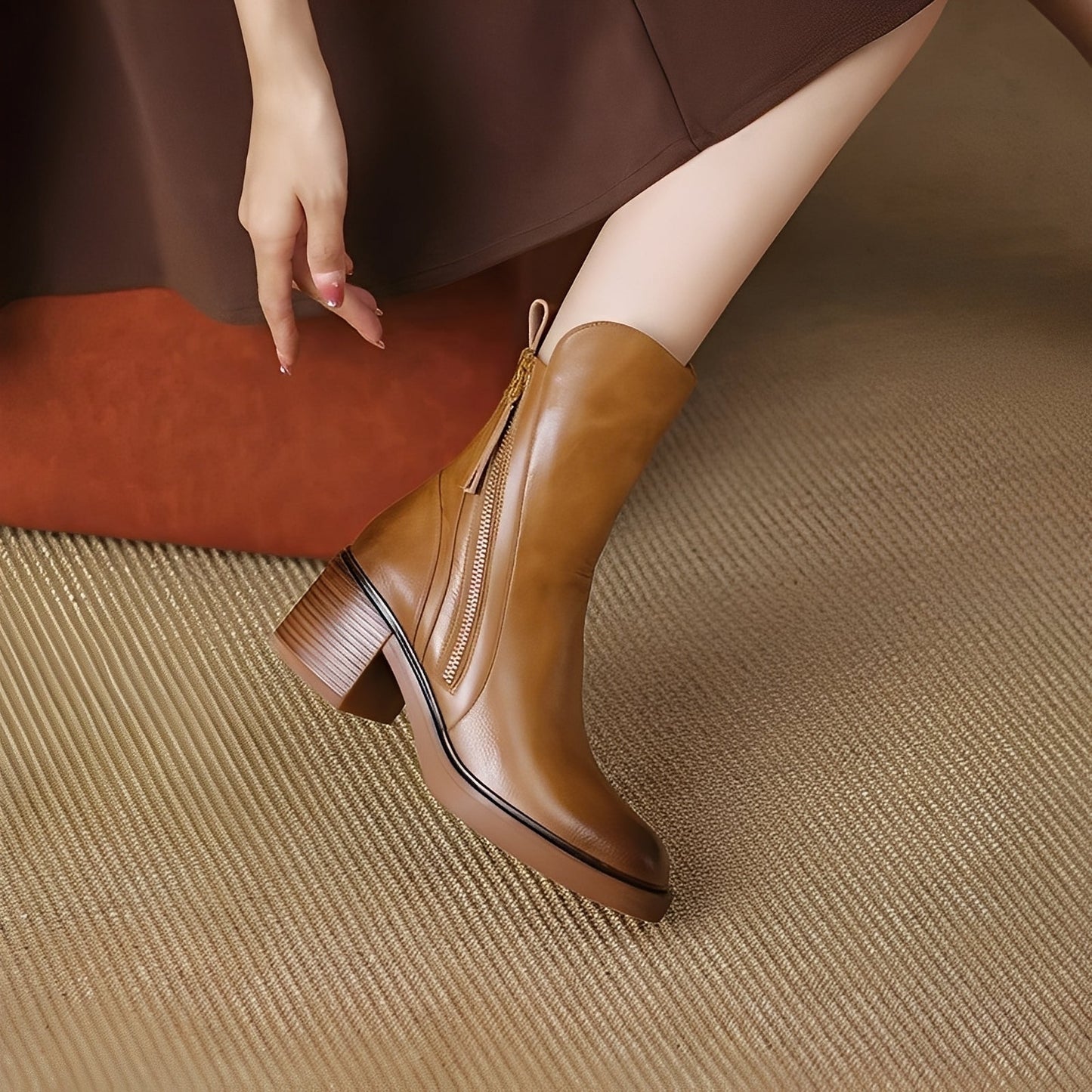 Destini - Stilvolle Damenlederstiefeletten
