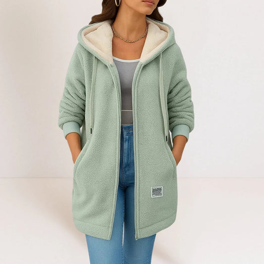 Colene - Komfortable und locker geschnittene Damen-Fleecejacke mit Kapuze