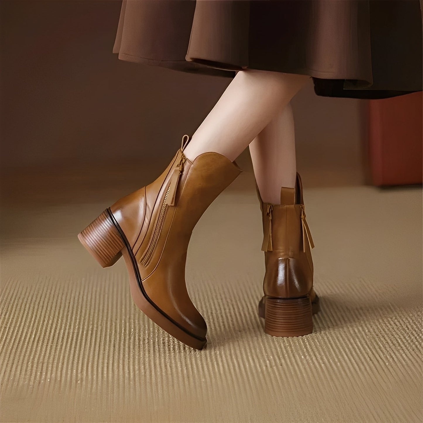 Destini - Stilvolle Damenlederstiefeletten