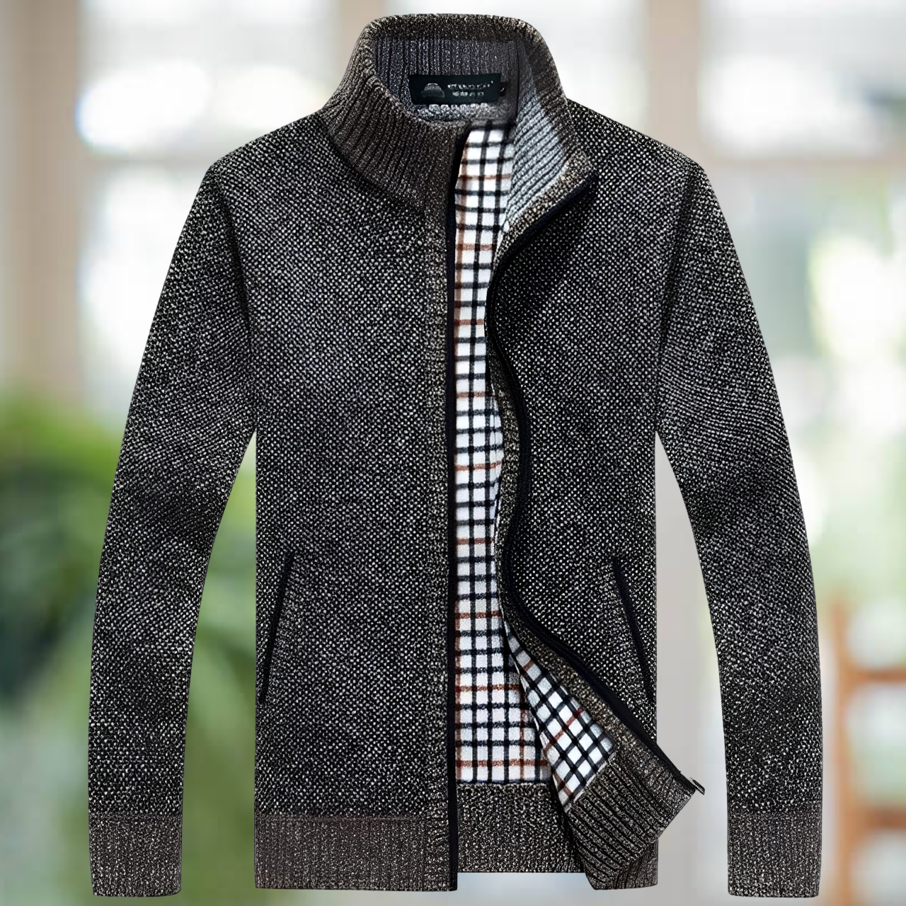Iker – Gefütterte Strickjacke für Herren