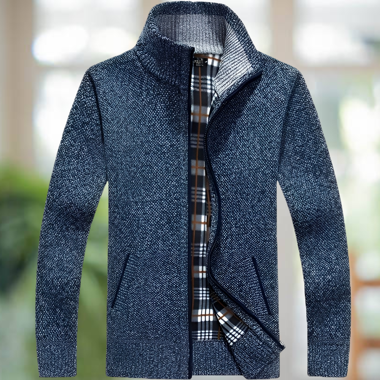 Iker – Gefütterte Strickjacke für Herren
