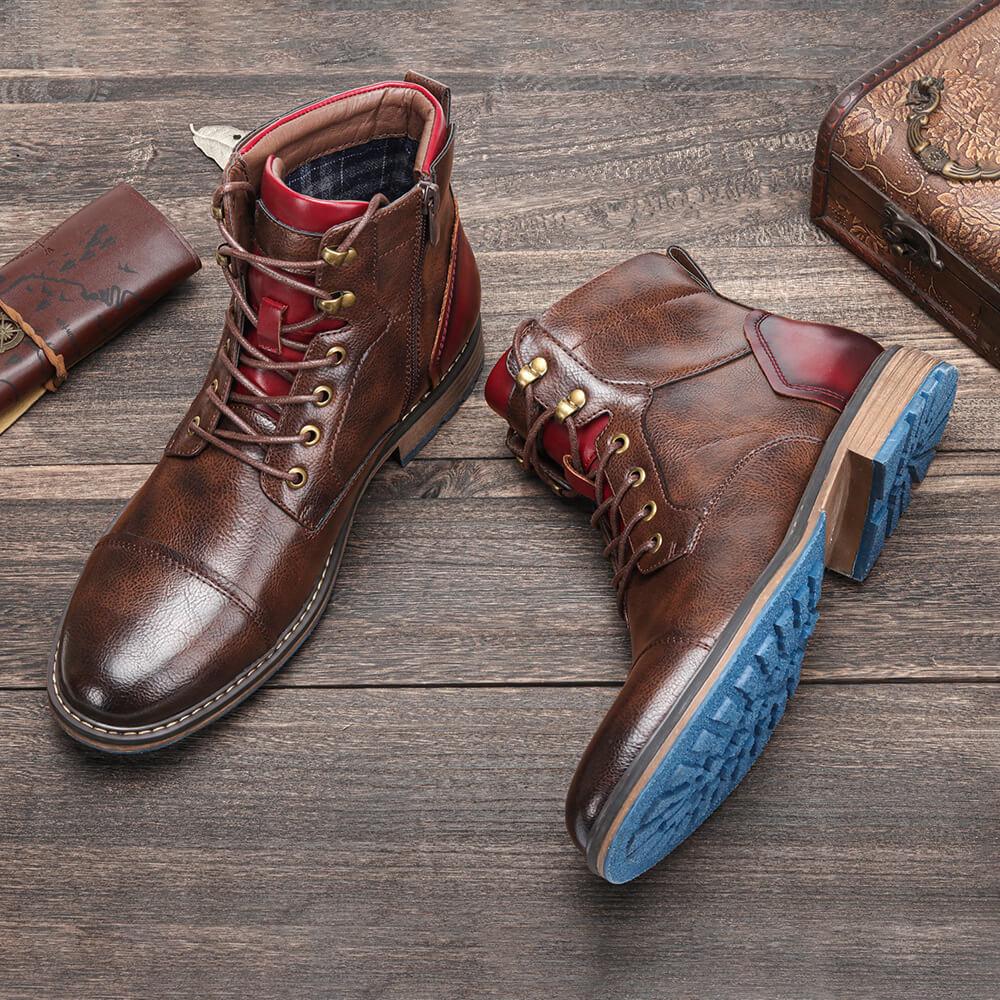 Louis - Herrenschuhe aus Leder im Vintage-Stil mit Reißverschluss