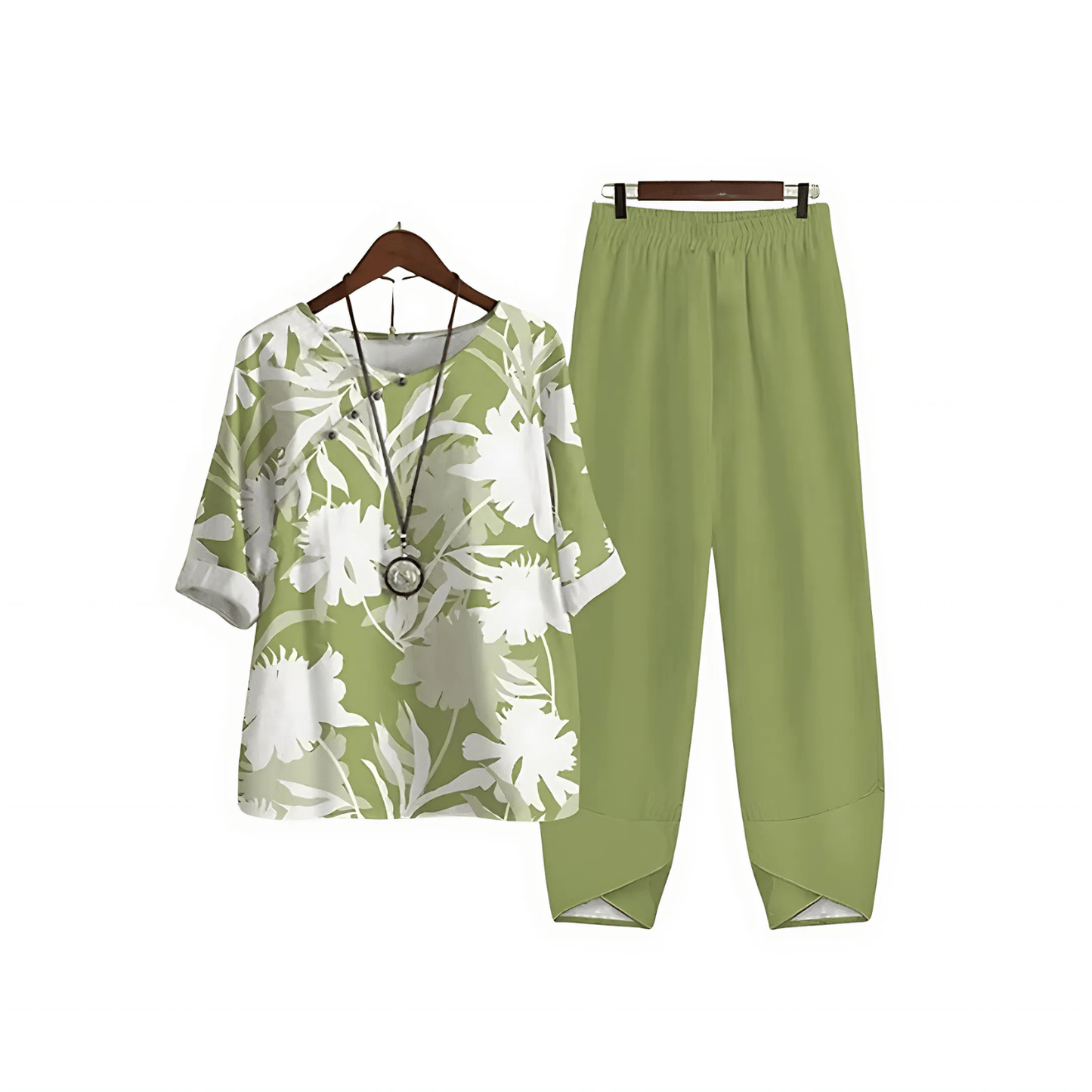 Katarina – Bedrucktes Set aus Bluse und Hose