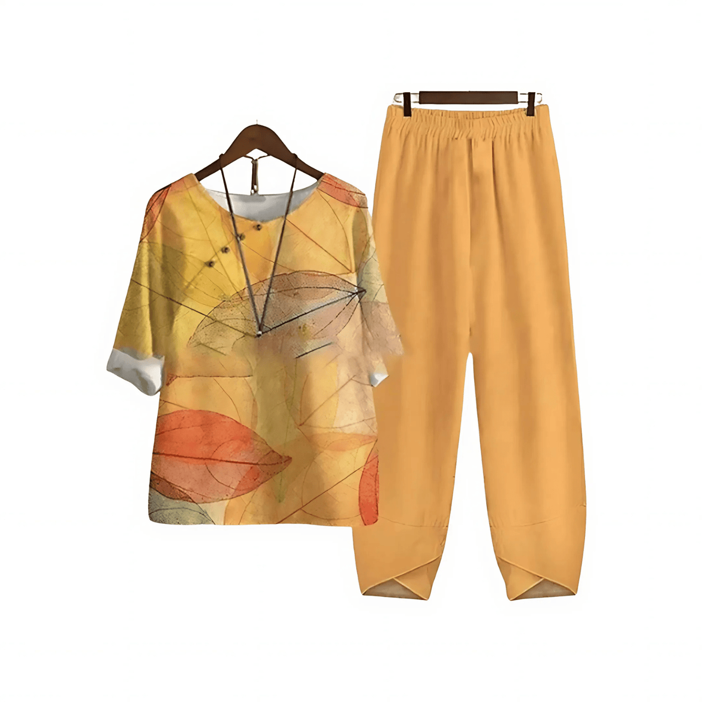 Katarina – Bedrucktes Set aus Bluse und Hose