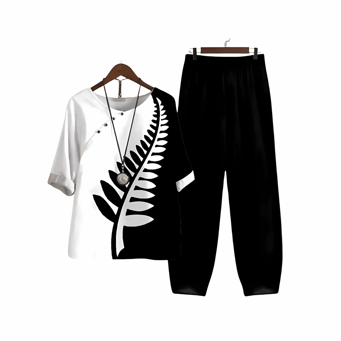 Katarina – Bedrucktes Set aus Bluse und Hose