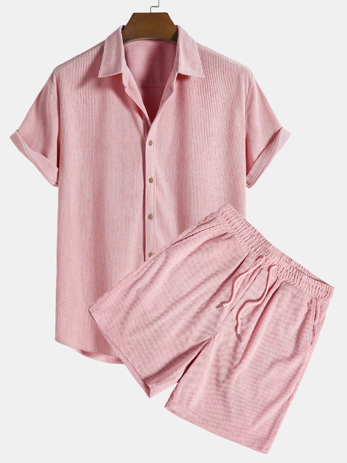 Klaus – Set aus kurzem Hemd und Shorts mit Struktur