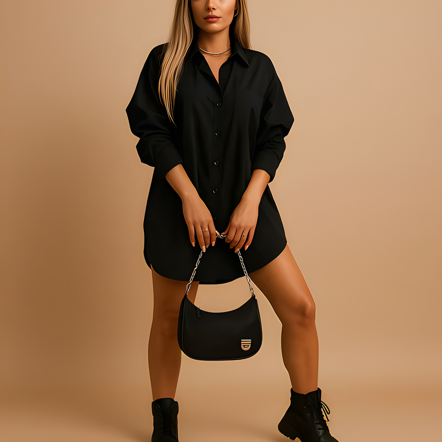 Alecia - Oversize-Bluse mit langen Ärmeln für Damen