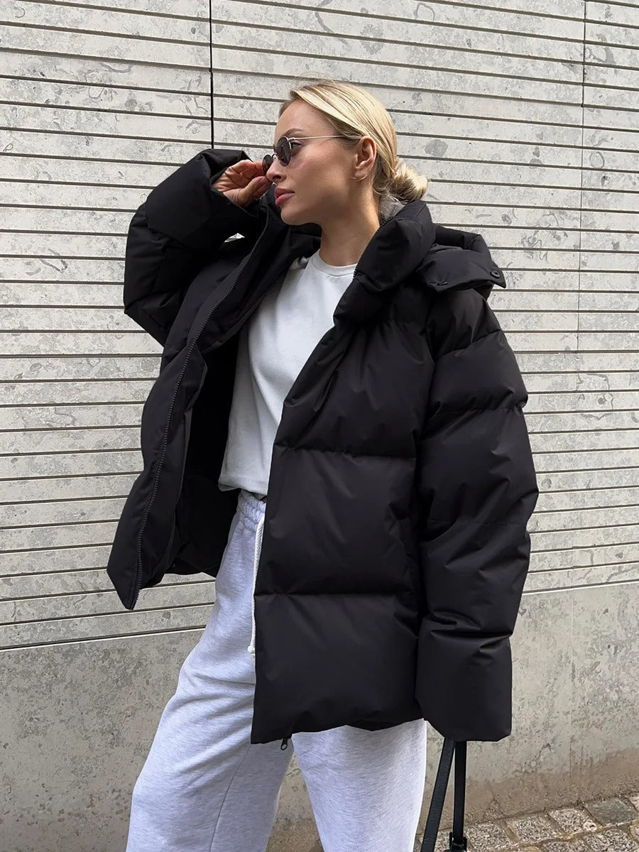 Louisa - Gestepptes kurzes Hoodie mit Kapuze