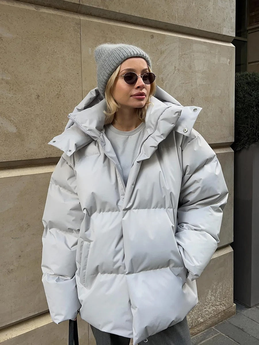 Louisa - Gestepptes kurzes Hoodie mit Kapuze