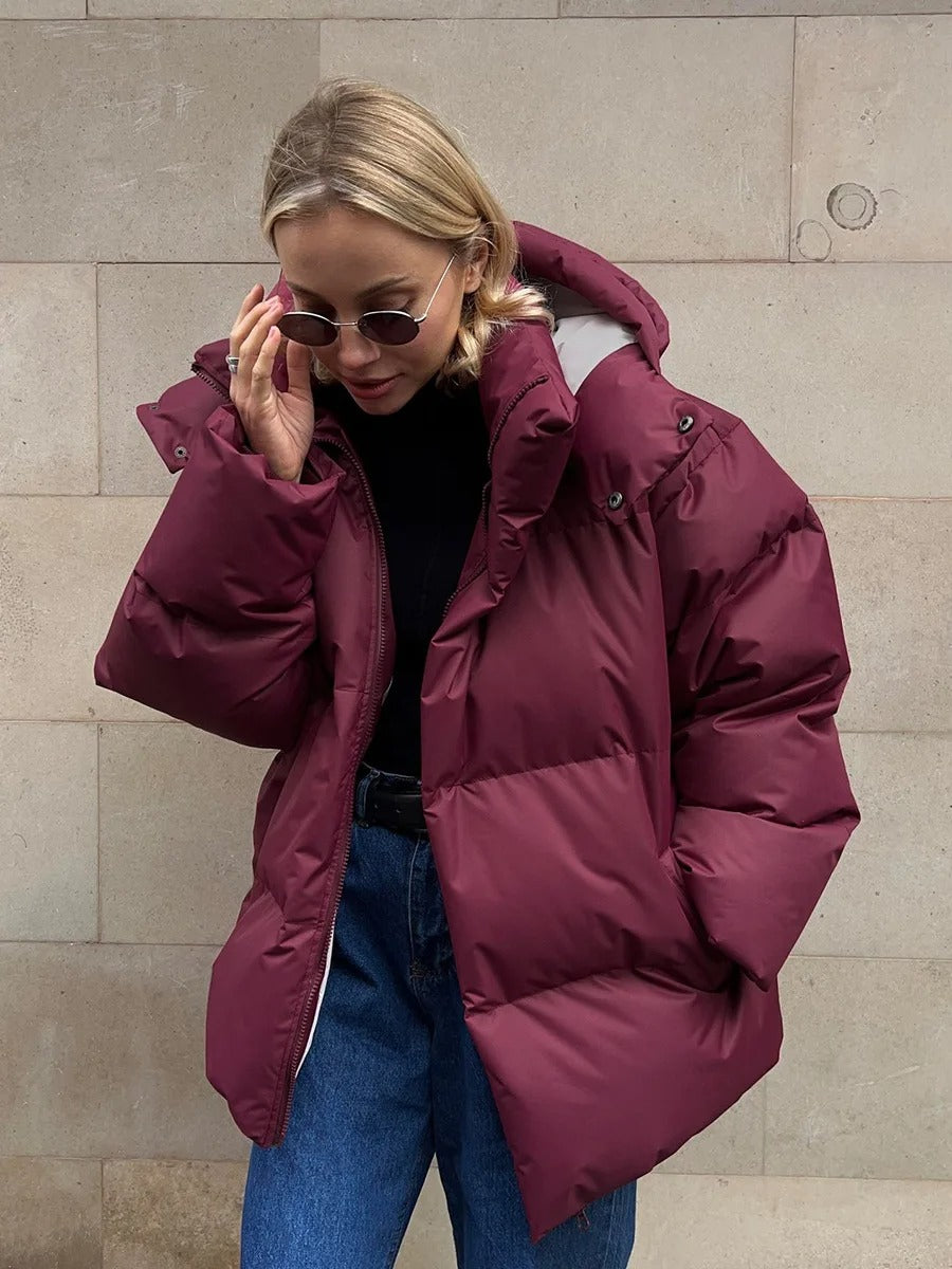 Louisa - Gestepptes kurzes Hoodie mit Kapuze