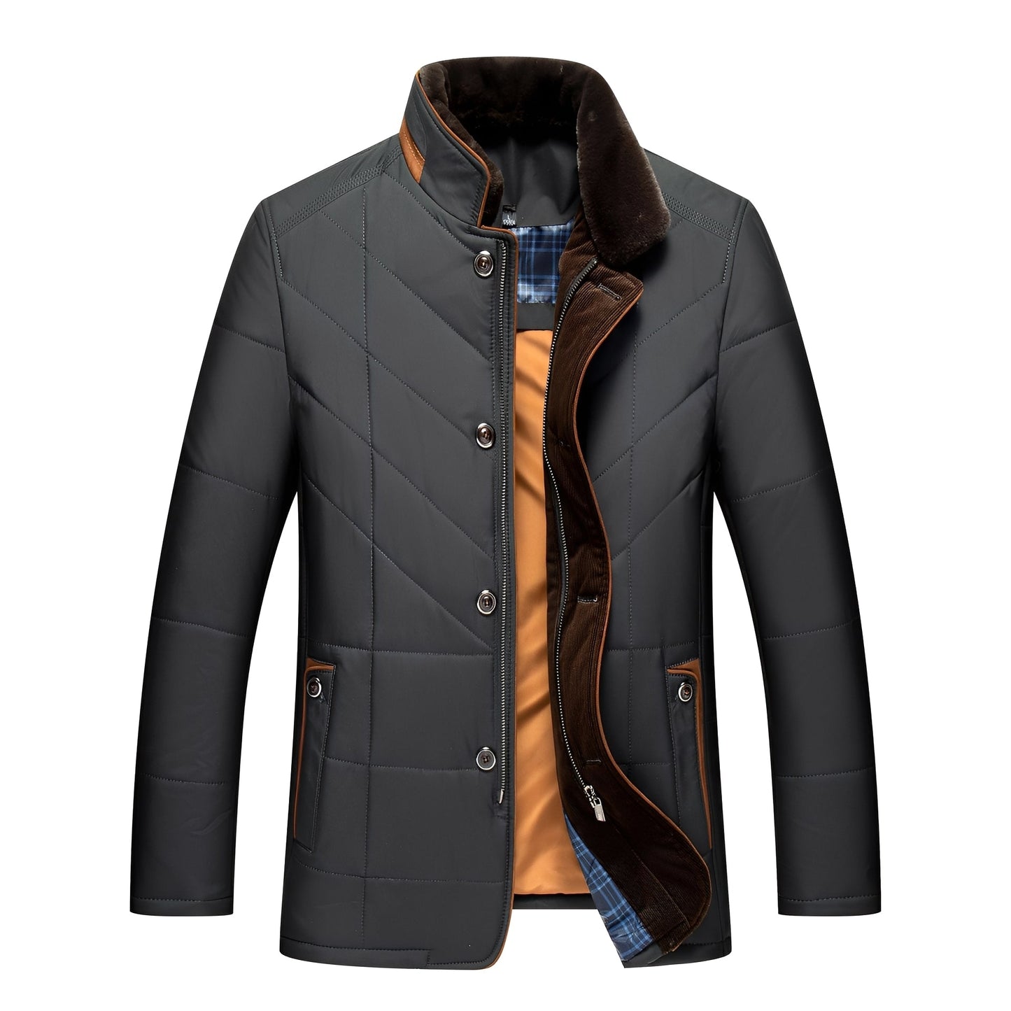 Rodney – Modische, warme Männerjacke mit Knöpfen