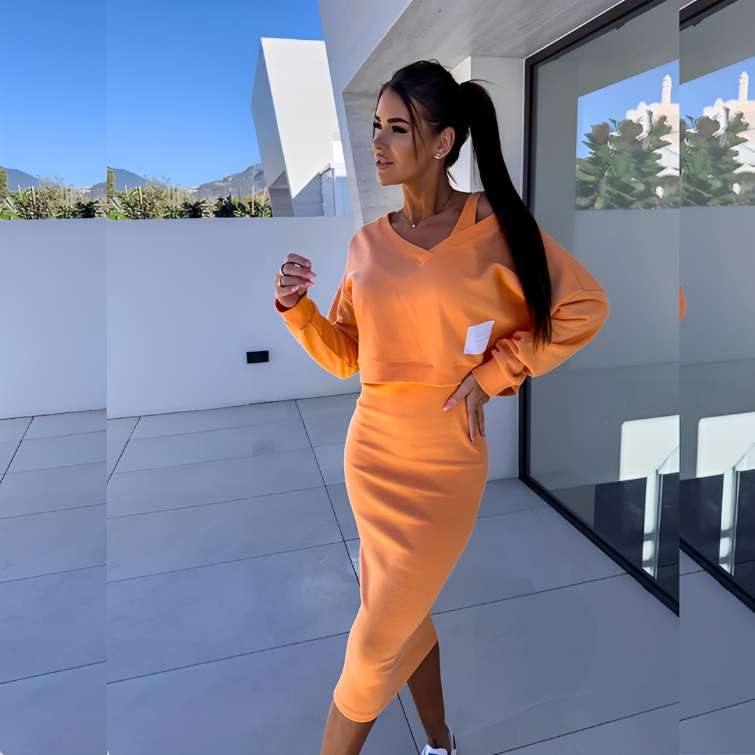 Séphora - Damen-Sweatshirt und lässiges Kleid Set