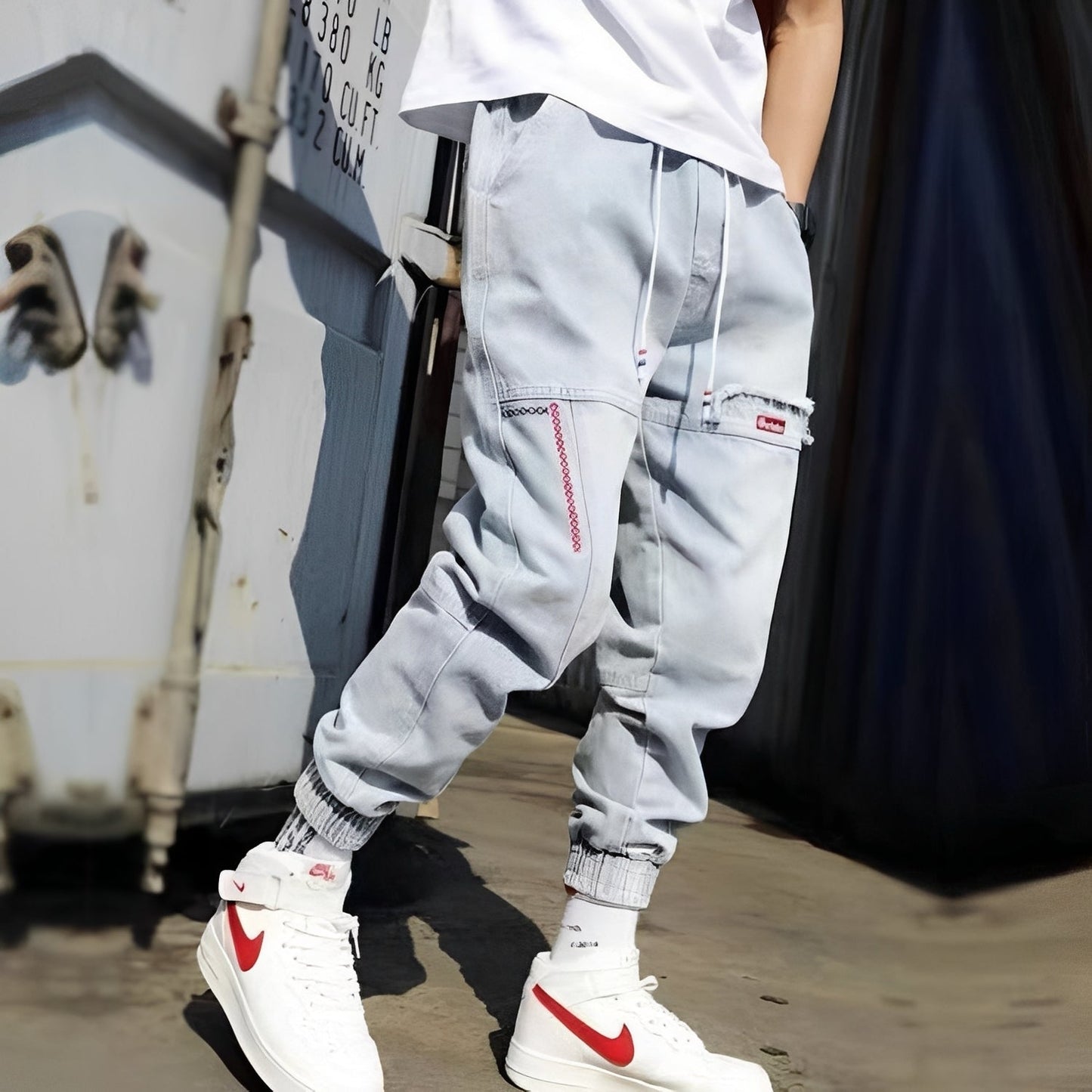 Victor - Stylische Baggy-Jeans mit elastischen Bündchen für Herren