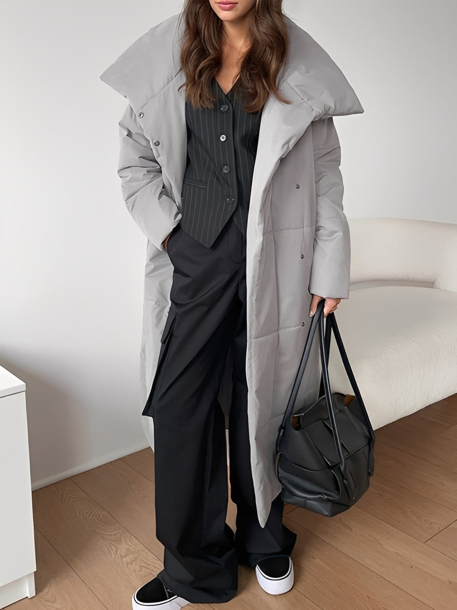 Adaline - Lange, warme Damenjacke mit Innenfutter