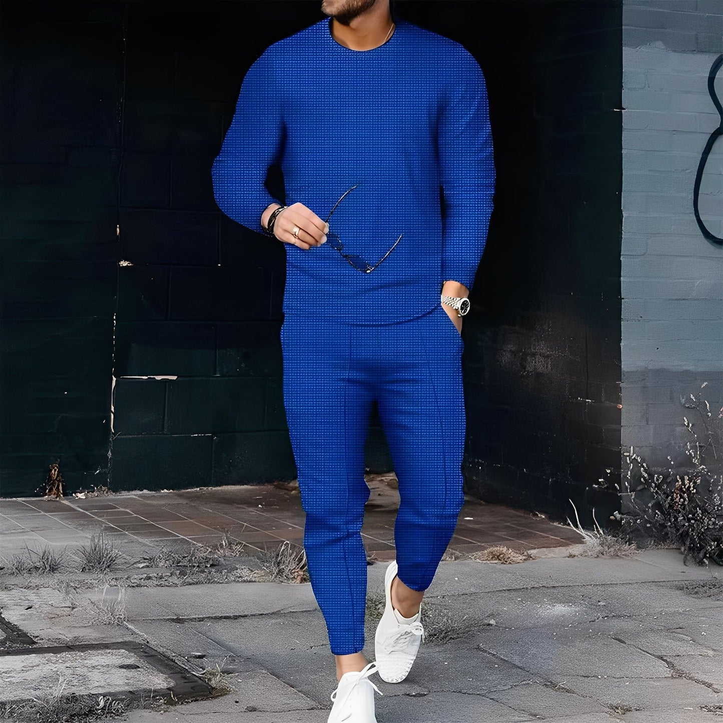 Dillan - Gemütliches Slim-Fit-Herrenset mit Waffelstoff