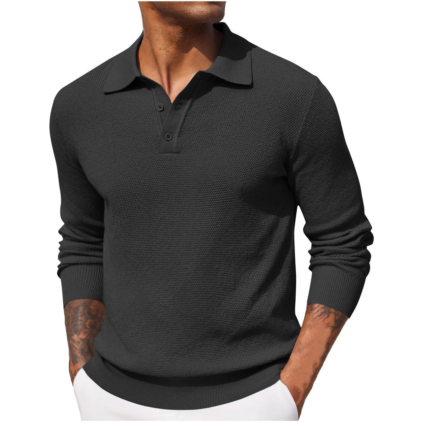 Jerrod - Elegantes Langarm-Polohemd für Herren