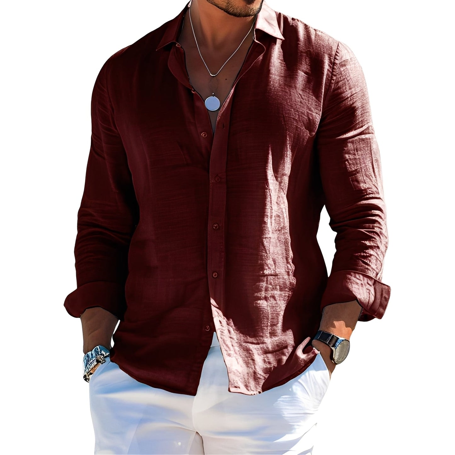 Félicien - Traditionelles Herren-Langarm-Poloshirt