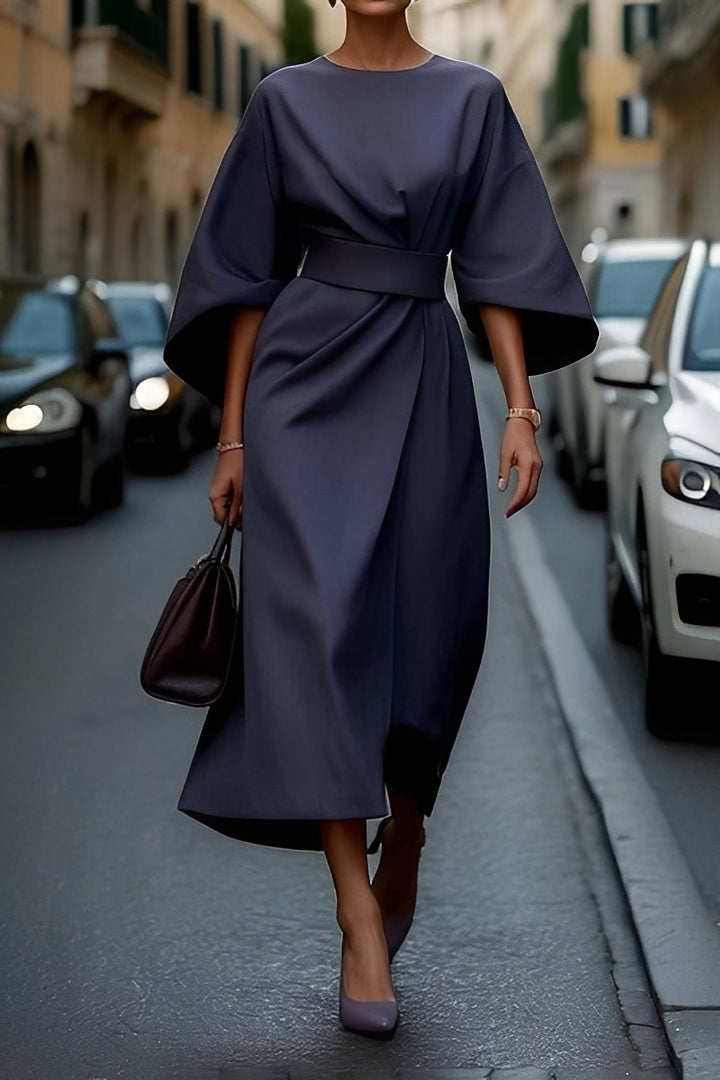Elena - Schickes, lässig fallendes Damenkleid mit Gürtel