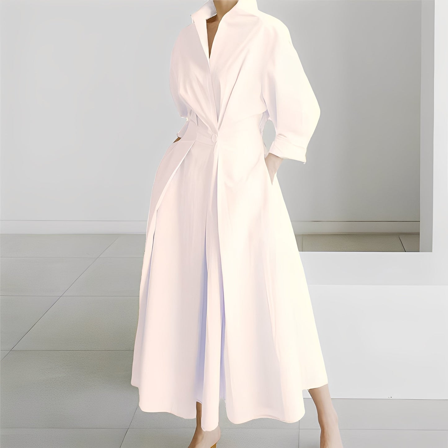 Lavina - Lässiges Langarmkleid mit Taschen für Damen