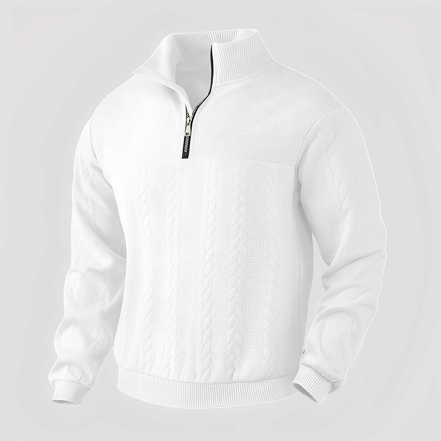 Warren - Klassischer Kaschmirpullover für Damen mit Reißverschluss