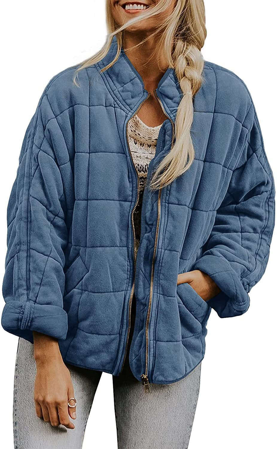 Wenona - Warme Karo-Jacke mit Taschen für Frauen