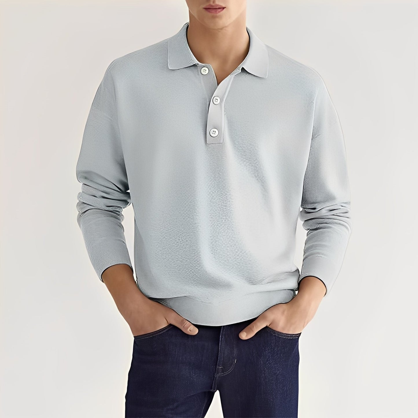 Dominic - Komfortables Langarm-Poloshirt für Herren