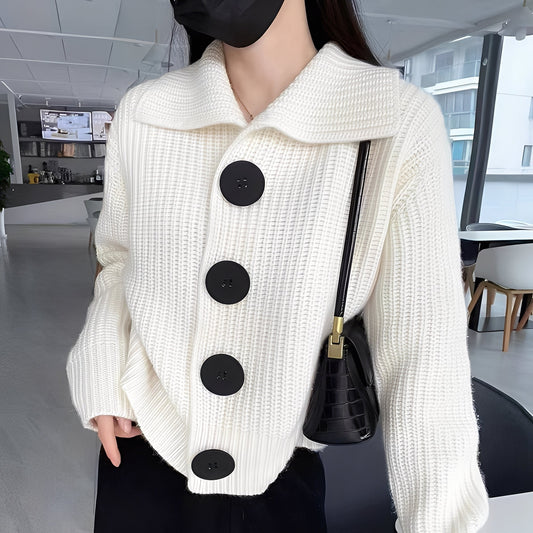 Alannah - Modische Damen-Strickjacke mit großen Knöpfen