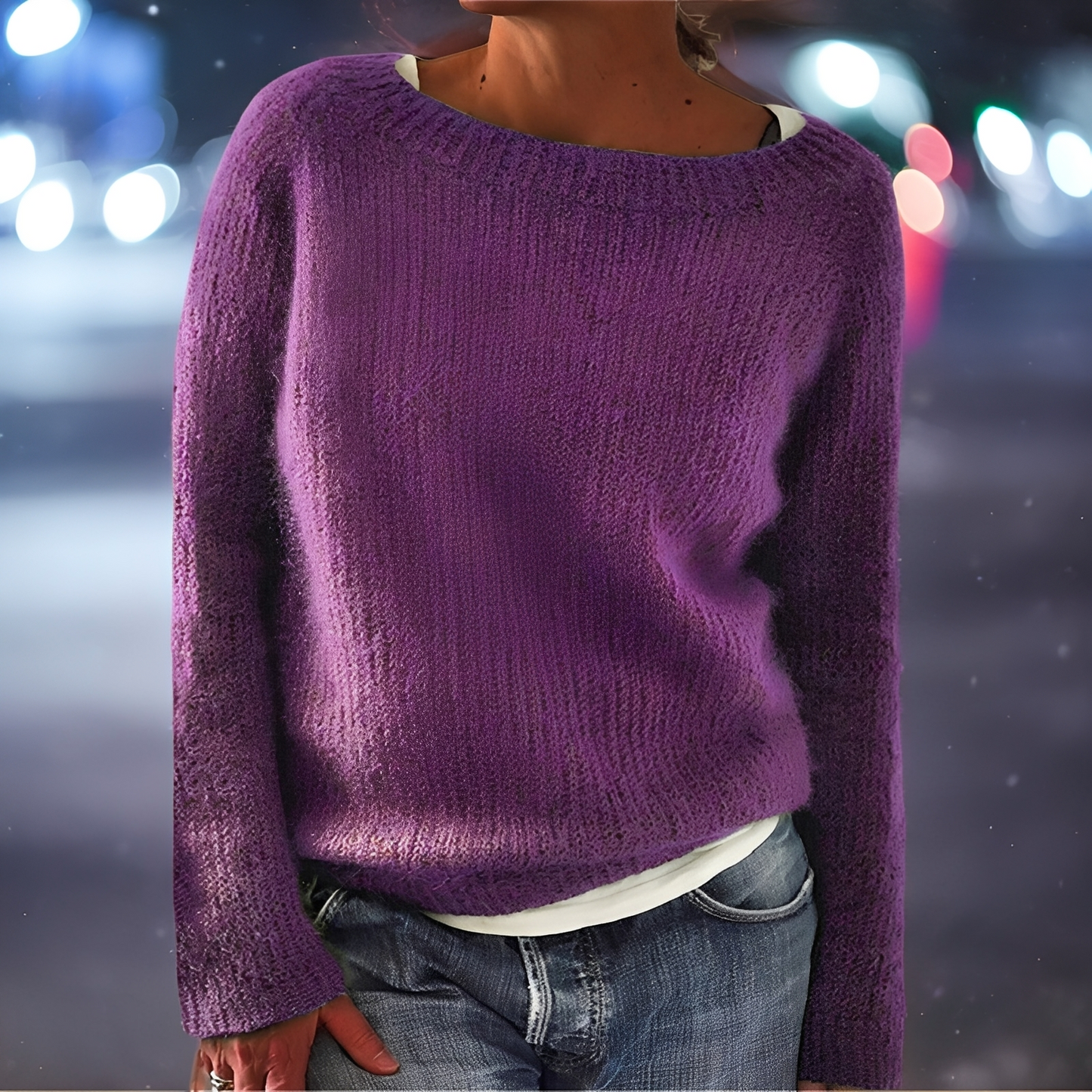 Abeeha - Bequemer Damenpullover in Tanne