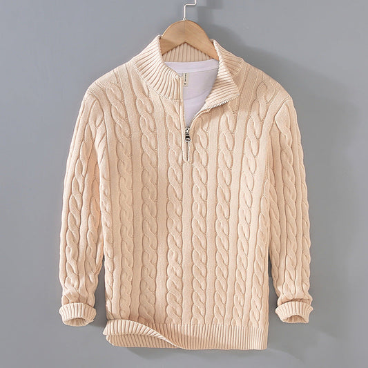 Benson - Bequemer Herrenpullover aus Kaschmir mit Reißverschluss