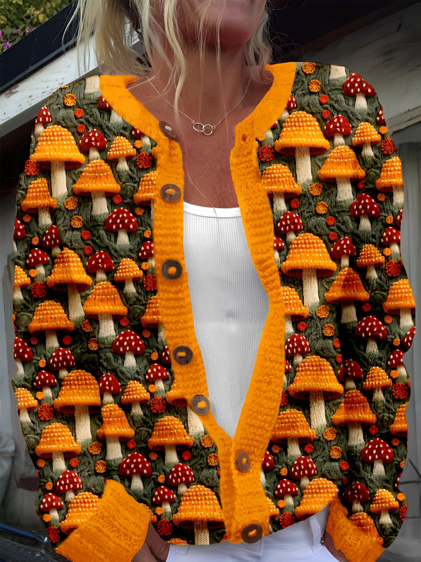 Kandace - Modische Damenstrickjacke mit Blumenmuster