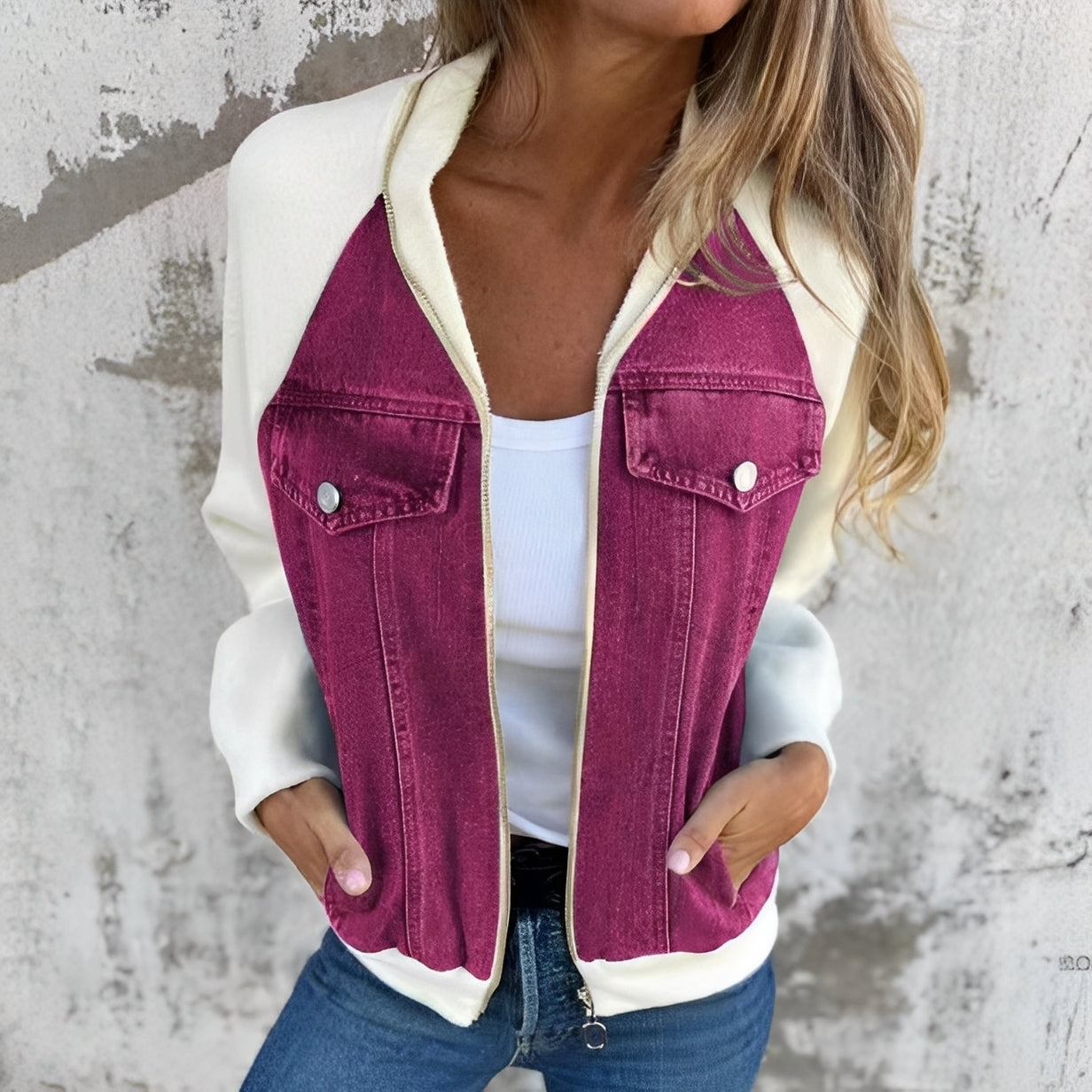Libby - Angenehme Damen-Jeansjacke mit Raglanärmeln